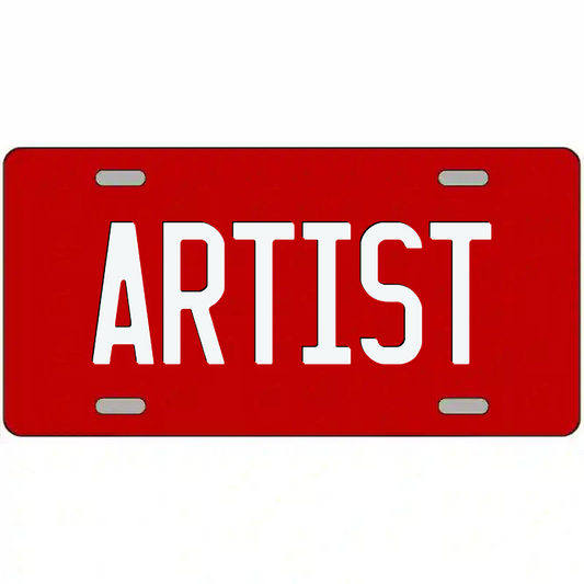 Artist White on Red Metal Sign