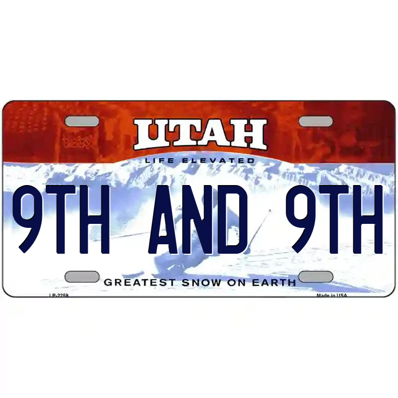 9th and 9th Utah Metal Sign