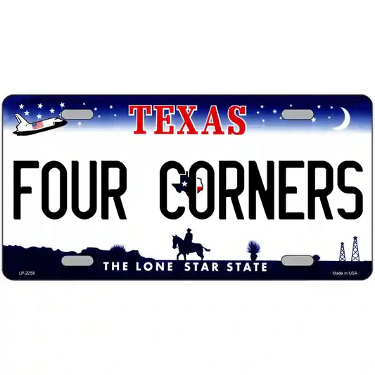 Four Corners Texas Metal Sign