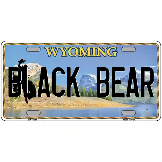 Black Bear Wyoming Metal Sign