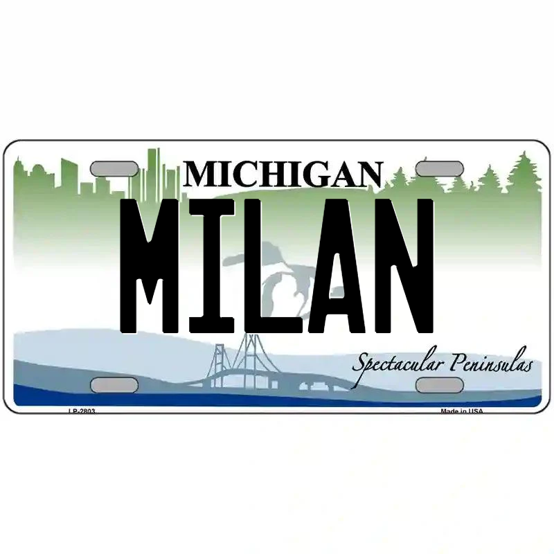Milan Michigan Metal Sign