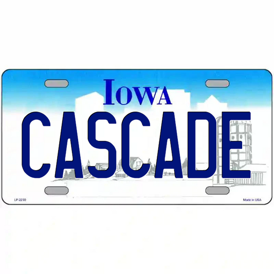 Cascade Iowa Metal Sign