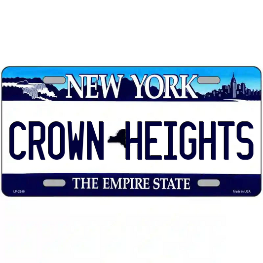 Crown Heights New York Blue Metal Sign