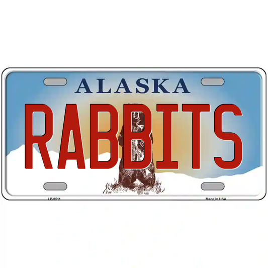 Rabbits Alaska Metal Sign