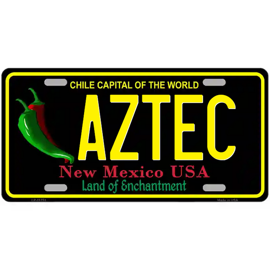 Aztec New Mexico Black Metal Sign