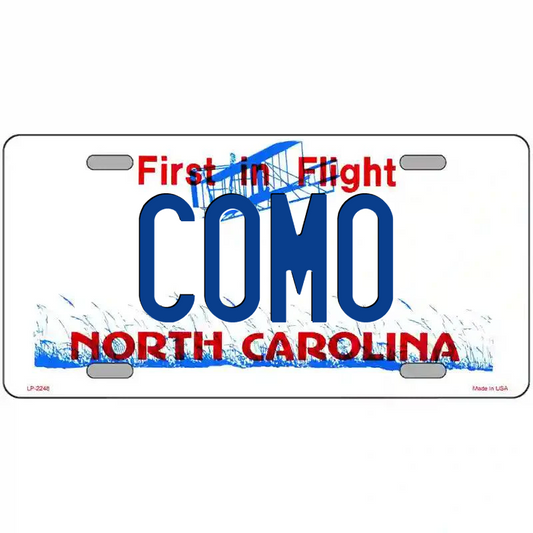 Como North Carolina Metal Sign