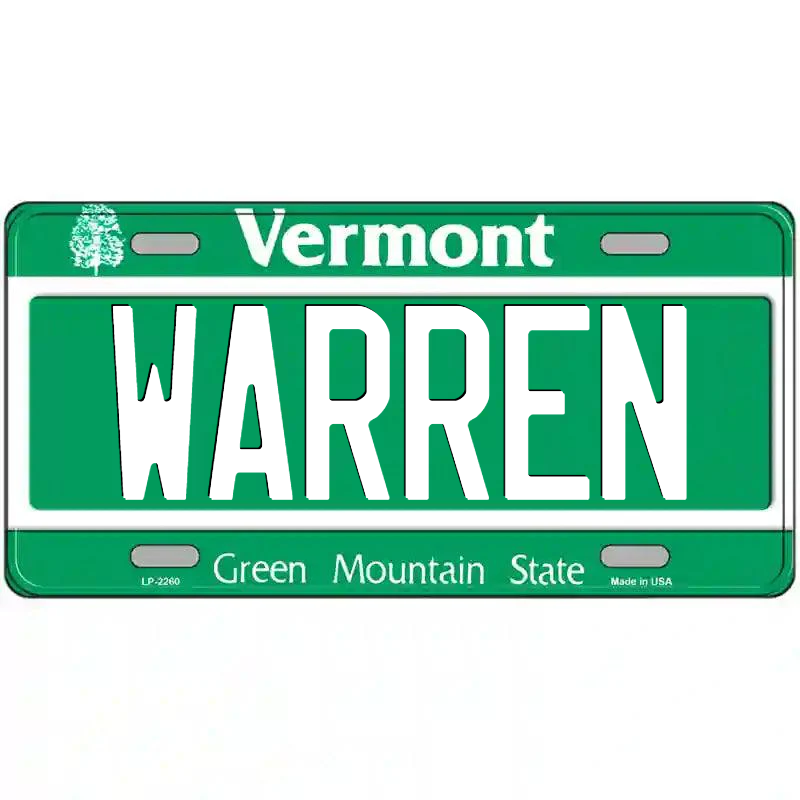 Warren Vermont Metal Sign
