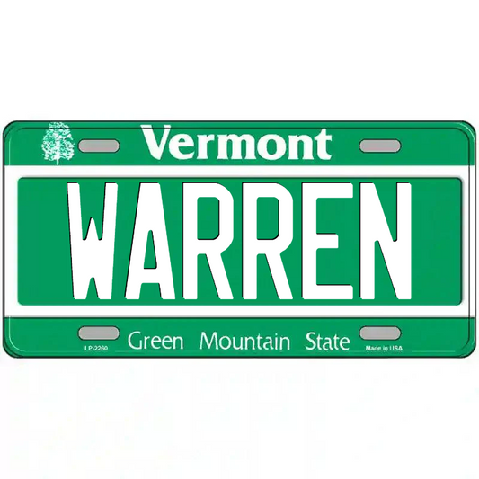 Warren Vermont Metal Sign