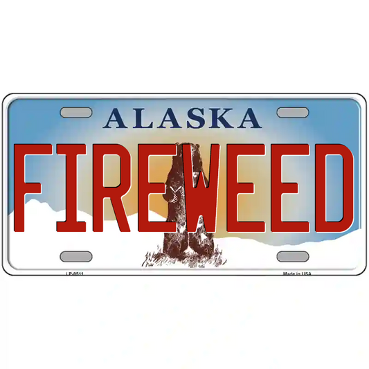 Fireweed Alaska Metal Sign
