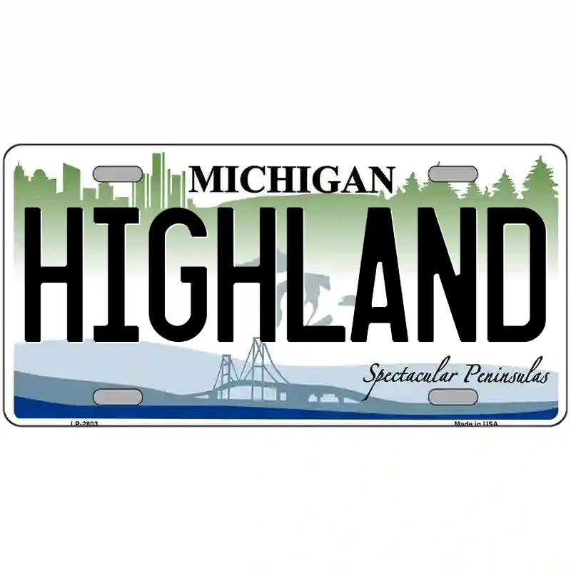 Highland Michigan Metal Sign