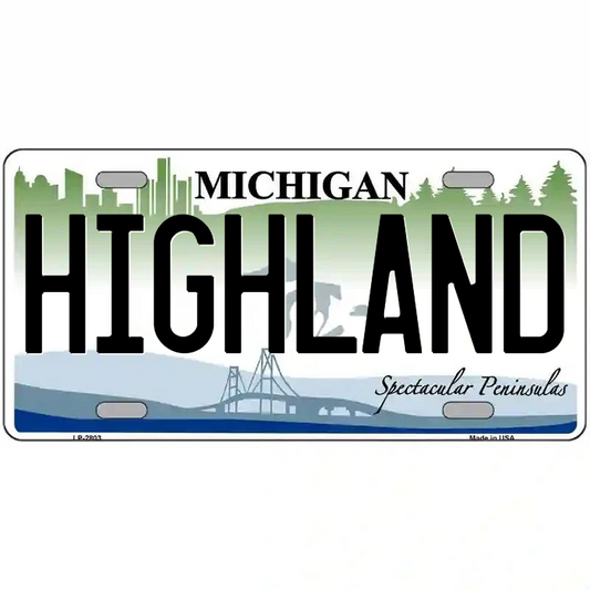 Highland Michigan Metal Sign