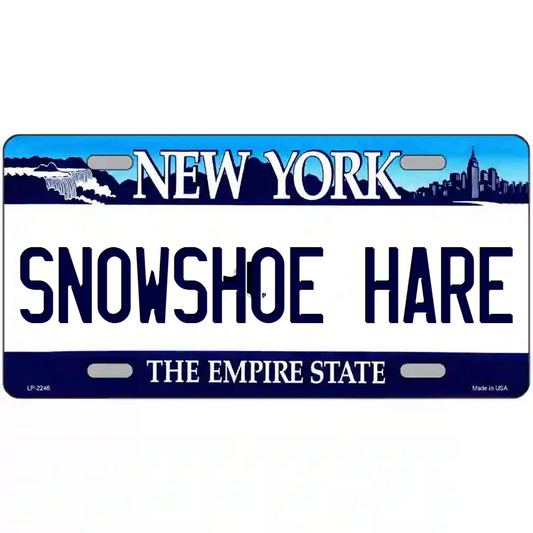 Snowshoe Hare New York Blue Metal Sign