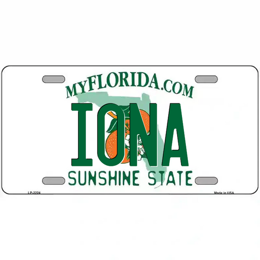 Iona Florida Metal Sign