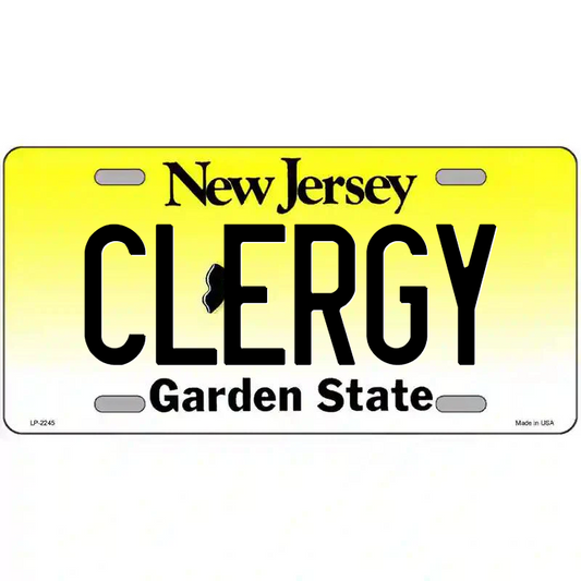 Clergy New Jersey Metal Sign