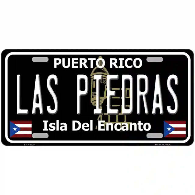 Las Piedras Puerto Rico Black Metal Sign
