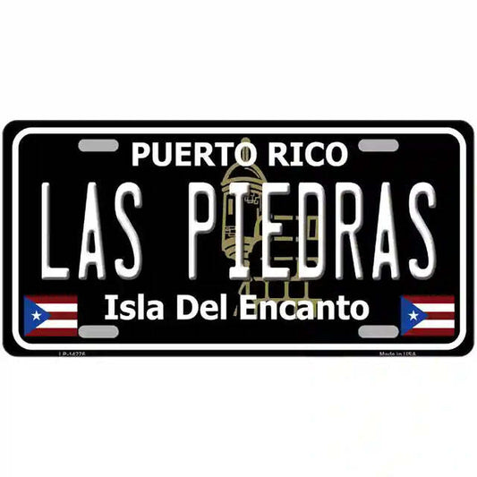 Las Piedras Puerto Rico Black Metal Sign