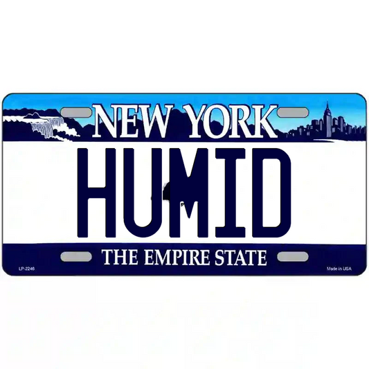 Humid New York Blue Metal Sign