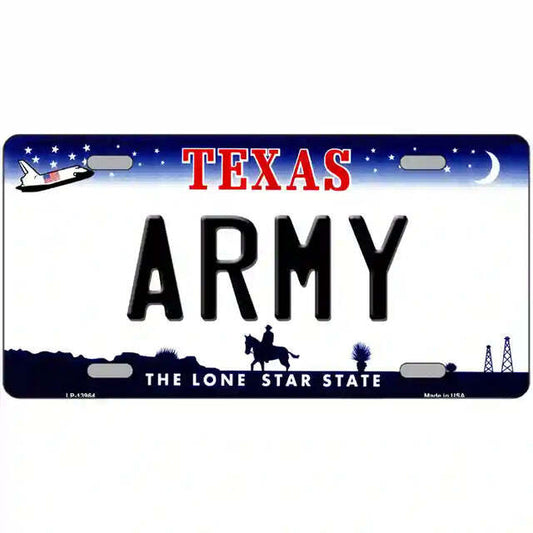 Army Texas Metal Sign
