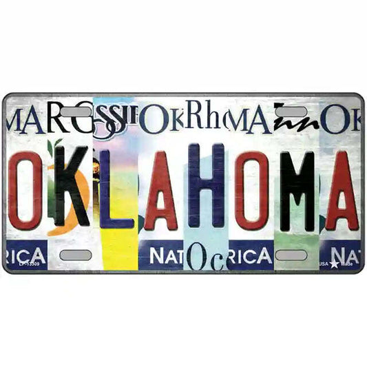 Oklahoma Strip Art Metal Sign
