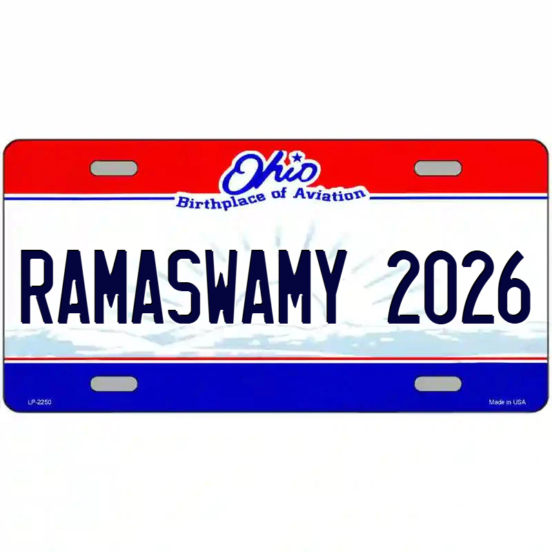 Ramaswamy 2026 Ohio Metal Sign