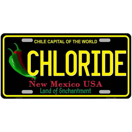 Chloride New Mexico Black Metal Sign