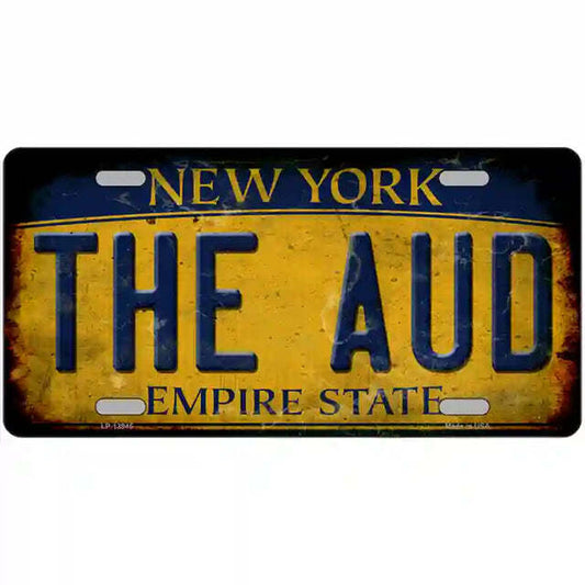 The Aud Rusty Look New York Yellow Metal Sign
