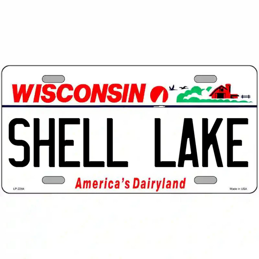 Shell Lake Wisconsin Metal Sign