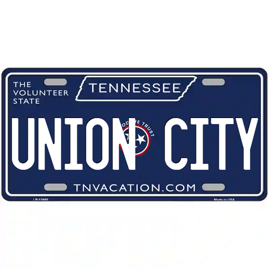 Union City Tennessee Blue Metal Sign
