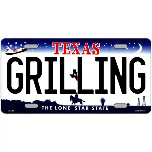 Grilling Texas Metal Sign