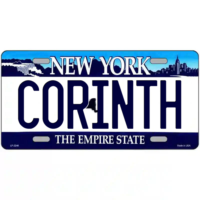 Corinth New York Blue Metal Sign