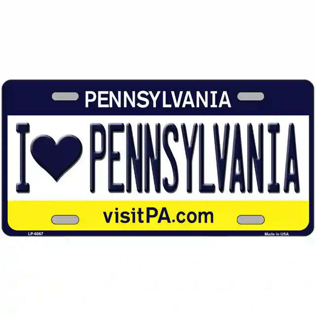 I Love Pennsylvania Pennsylvania Metal Sign