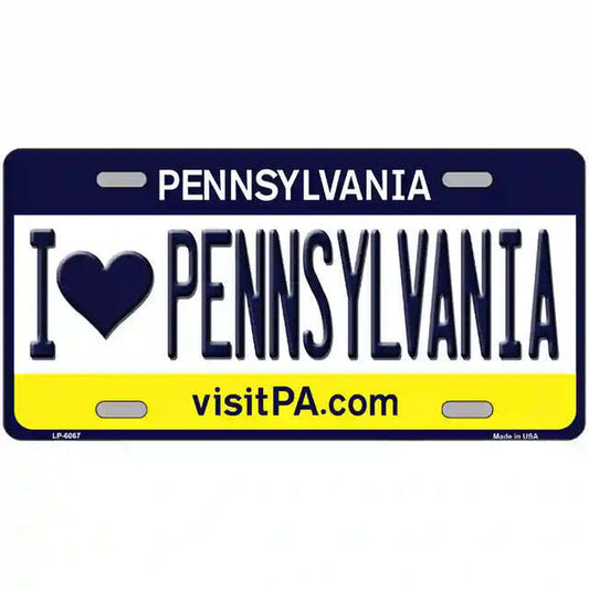 I Love Pennsylvania Pennsylvania Metal Sign