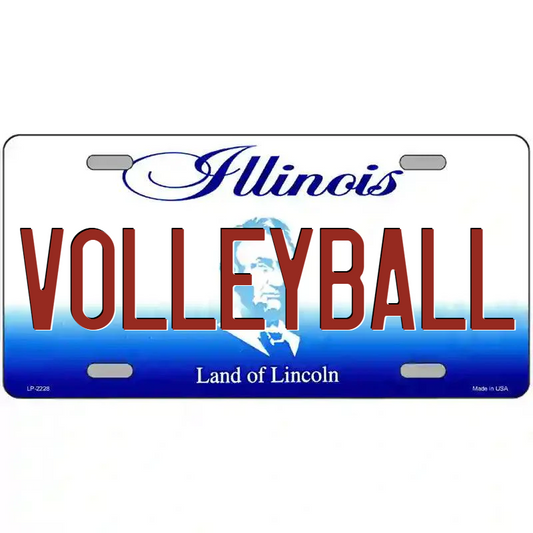 Volleyball Illinois Metal Sign
