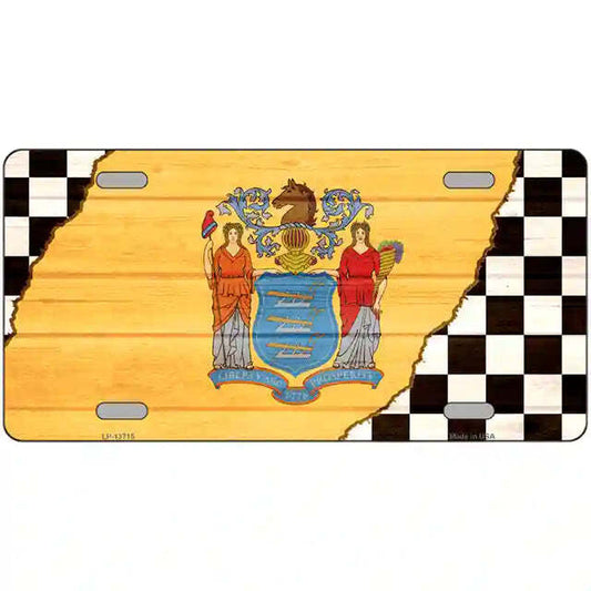 New Jersey Racing Flag Metal Sign