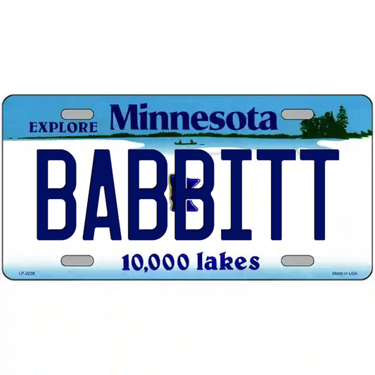 Babbitt Minnesota Metal Sign