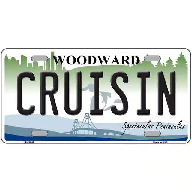 Cruisin' Michigan Woodward Metal Sign