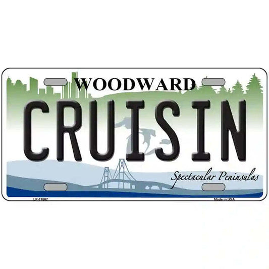 Cruisin' Michigan Woodward Metal Sign