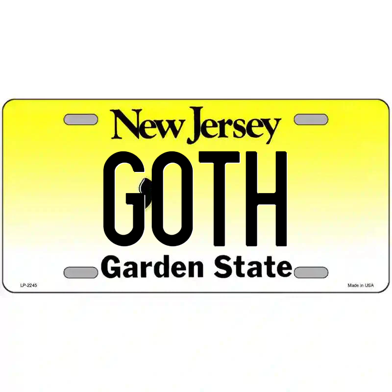 Goth New Jersey Metal Sign