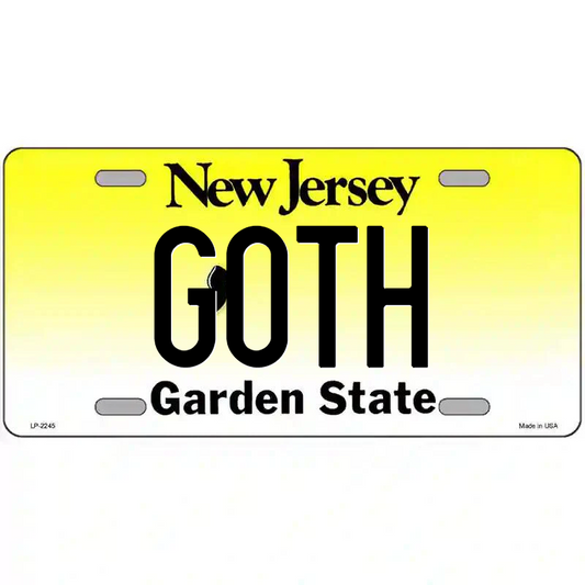 Goth New Jersey Metal Sign