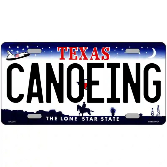 Canoeing Texas Metal Sign