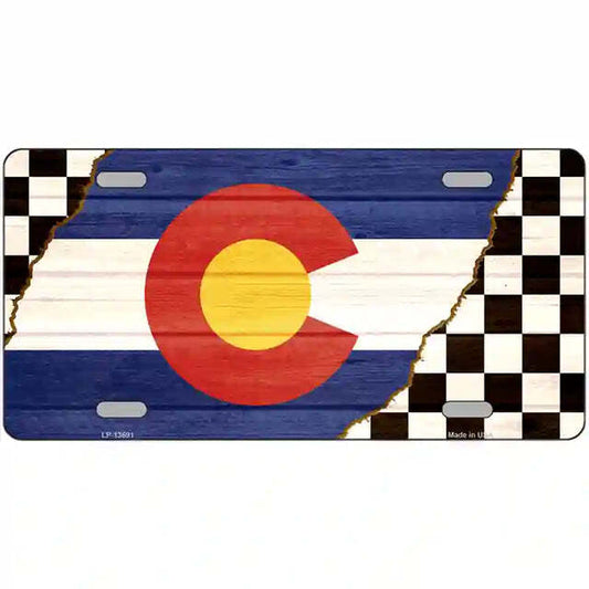 Colorado Racing Flag Metal Sign