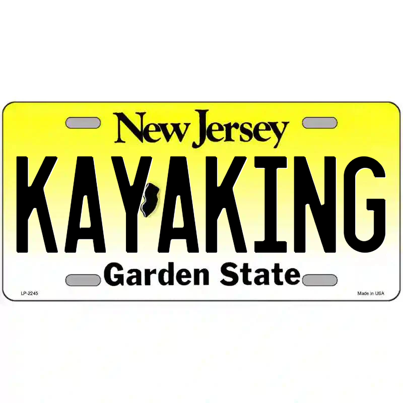 Kayaking New Jersey Metal Sign