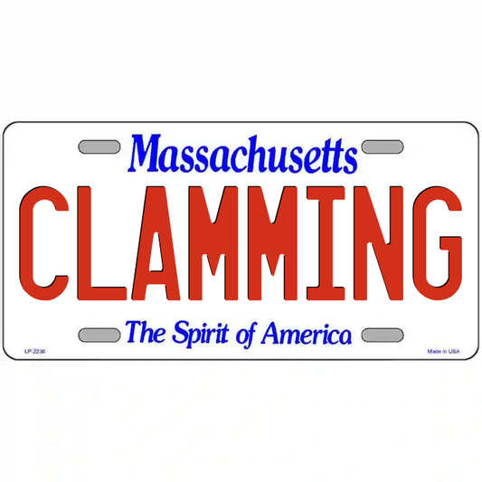 Clamming Massachusetts Metal Sign