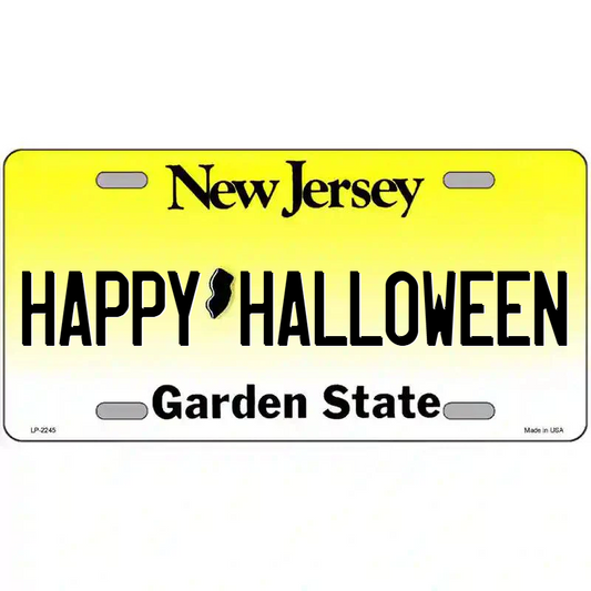 Happy Halloween New Jersey Metal Sign