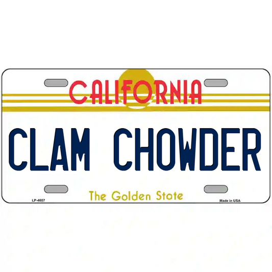 Clam Chowder California Metal Sign
