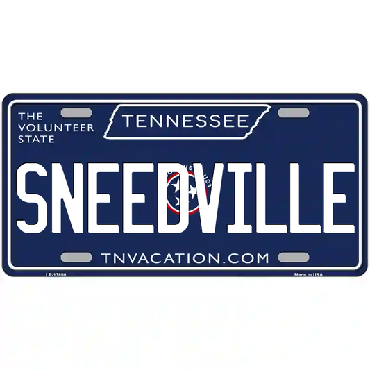 Sneedville Tennessee Blue Metal Sign