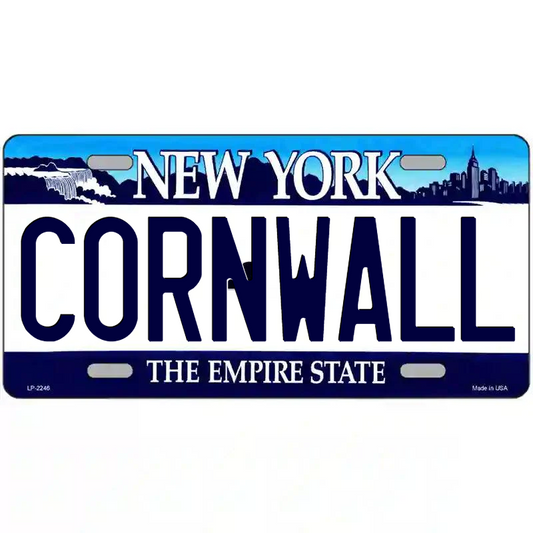 Cornwall New York Blue Metal Sign