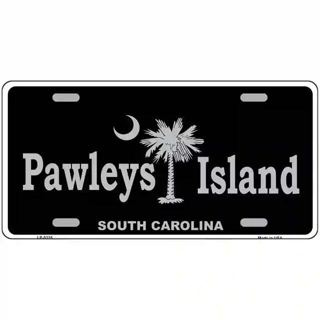 Pawleys Island South Carolina Black Metal Sign