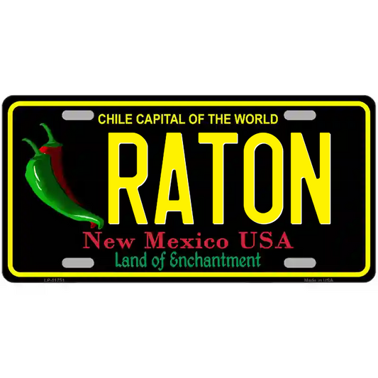 Raton New Mexico Black Metal Sign