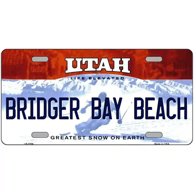 Bridger Bay Beach Utah Metal Sign